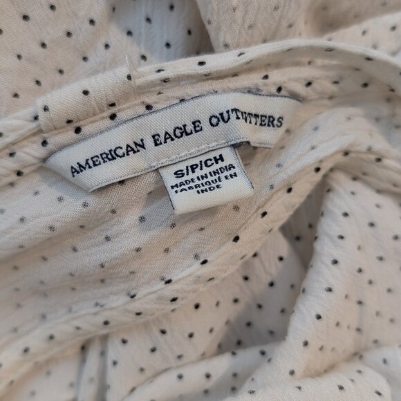 American Eagle Black and White Polka Dot Tank Top Blouse - Picture 4 of 5